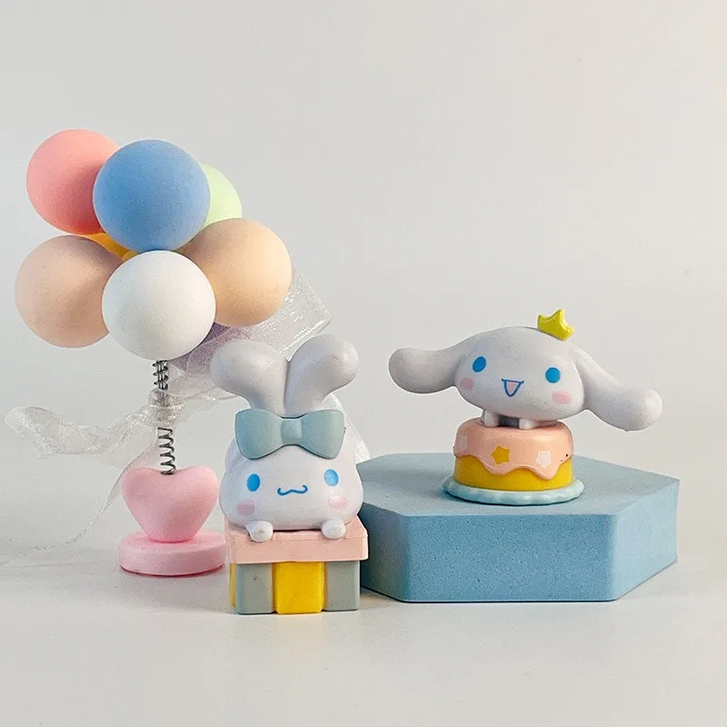 Figuras de Anime Sanrio Cinnamoroll Hello Kitty, caja ciega de la serie Party, colección de mesa de PVC, decoración, regalos misteriosos, 6 uds.