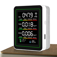 5-in-1 Indoor Air Quality Monitor Temperature Humidity Detector CO2 TVOC HCHO Tester Air Quality Tester for Home Office