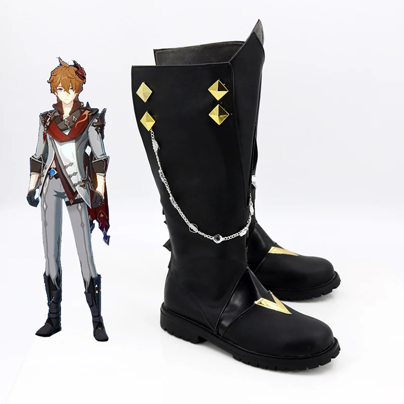 

Game Genshin Impact Tartaglia Cosplay Shoes Boot Costume Halloween Anime Carnival Role Play Prop Boots for Men Women