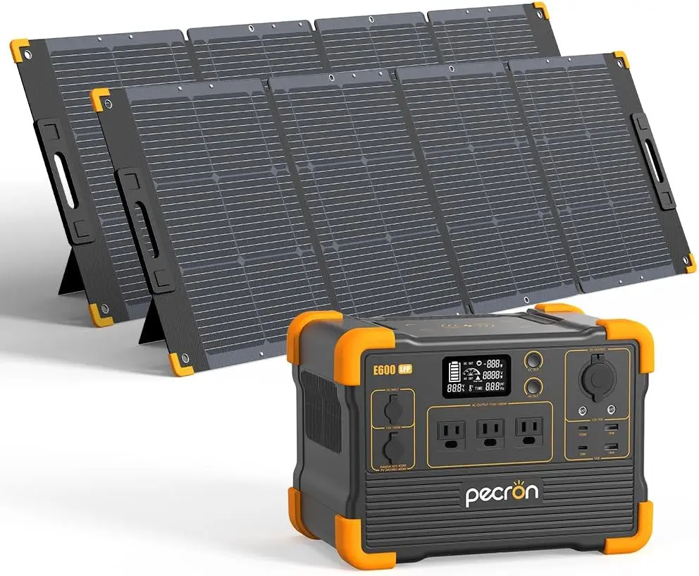 E600LFP Solar Generator 614Wh with 2x200W Solar Panels Included Solar Generator with Panels Included