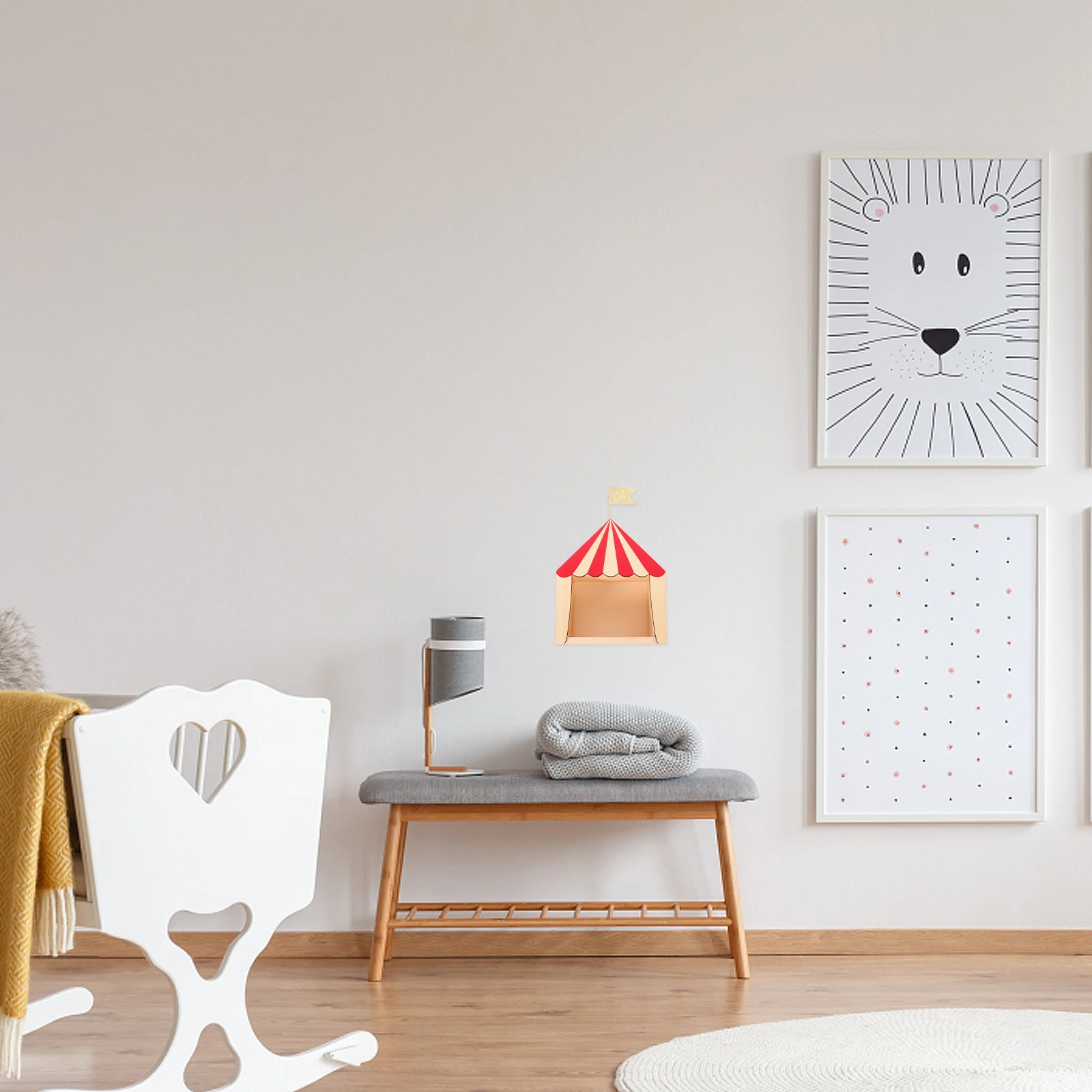 

1Pcs Wooden Cabin Shape Storage Rack Red Stylish Tabletop Decoration Kids Room Creative Adornment Adorable Storage Box