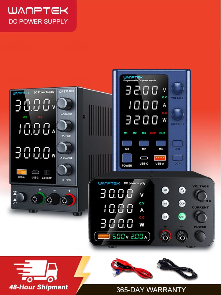Wanptek DC-Labor-Netzteil, 30 V, 60 V, 120 V, Tisch-Netzteil, Encoder, reguliert Spannung und Strom, Dual-Eingangsspannung 220 V/110 V
