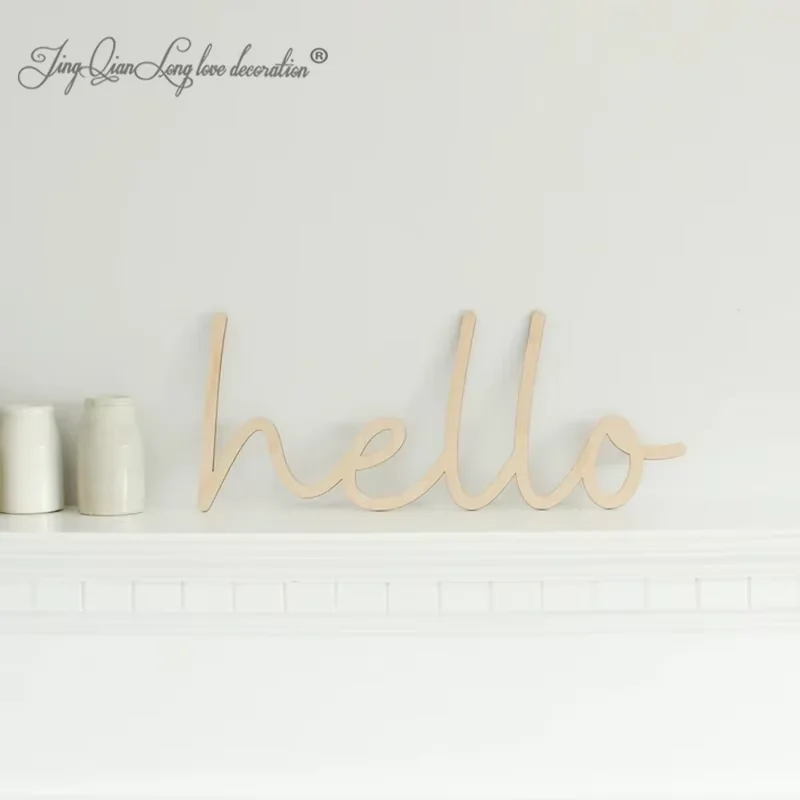Custom Wooden Hello Sign for Nursery Decor, Welcome Sign, Wall Art for Kids Room