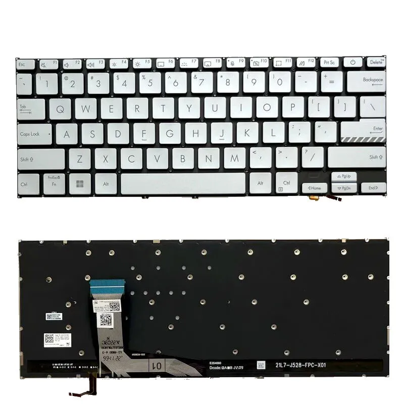 Laptop Keyboard For ASUS VivoBook 14 R1402Z X1402 A1402 F1402 S1402 M1402I D1402I Without Frame Silver US With Backlit