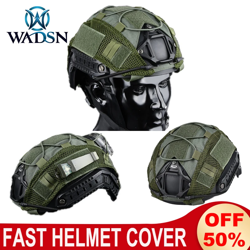 Wadsn Tactical Fast Helmet Cover Signal Light Fixed Nylon Hunting Helmets Protective Covers With Elastic Cord Fit Outdoor Sport