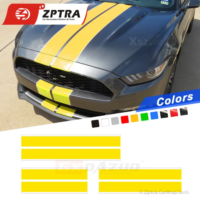 

Car Hood Roof Tail Bumper Decor Sticker Racing Line Vinyl Decal Auto Body Customized Stickers For Ford Mustang GT