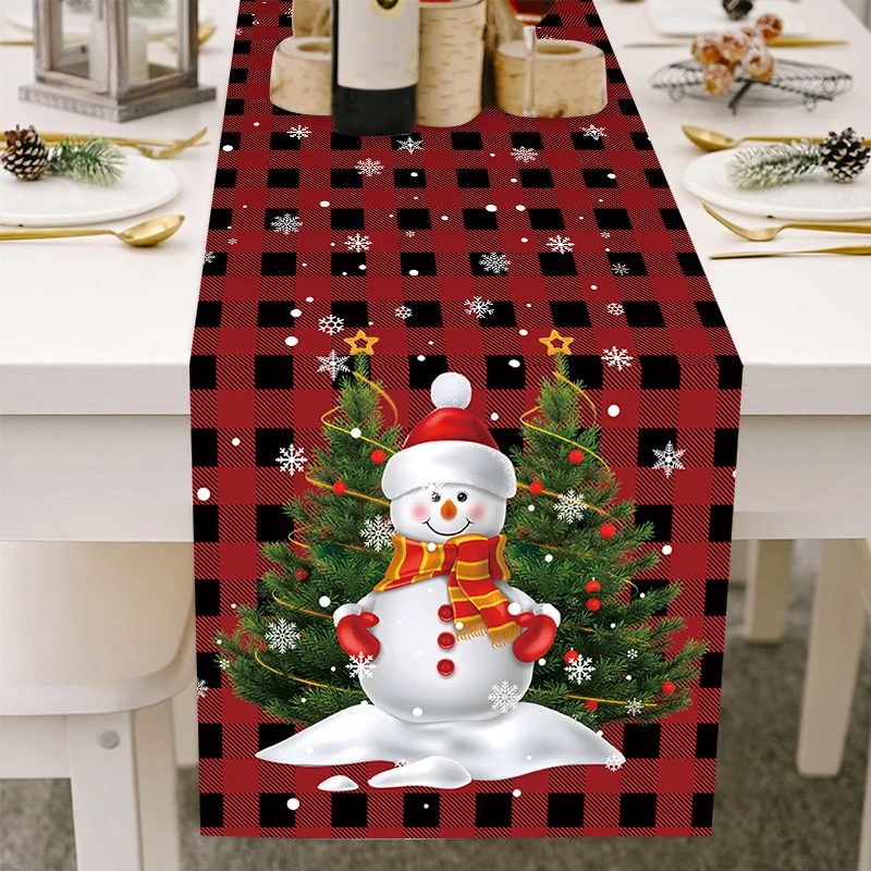 Merry Christmas Tree Ball Linen Table Runners 1