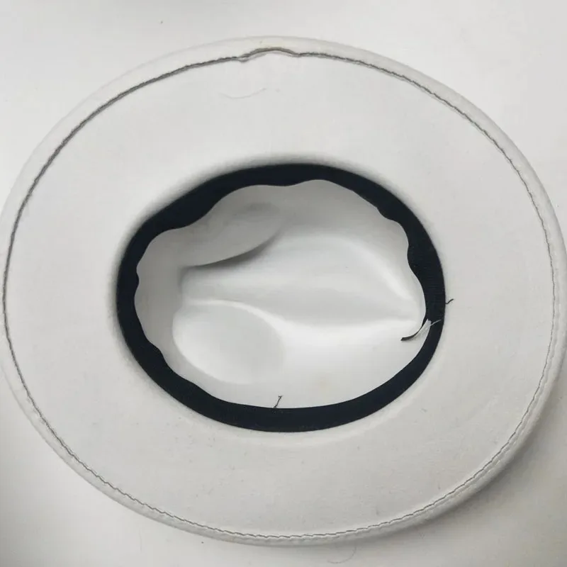 DY20DIOCOS Michael Jackson Hat Cosplay Wigs White Black Dance Fedoras Classic Black Wide Brim Jazz Gentleman Wool Hats 56-58cm25