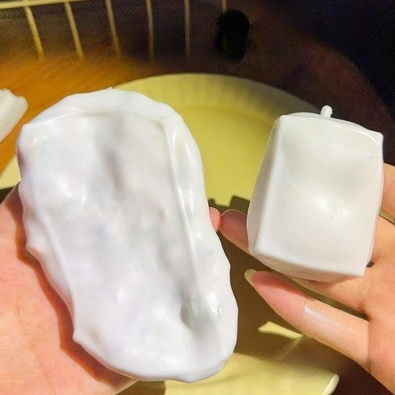 Balle anti-stress en forme de tofu, modulable, non rebondissante, texture crépue et crémeuse, jouet à presser, jouet sensoriel ASMR, jouets anti-stress pour adultes, cadeau