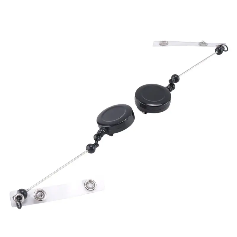 A29F-12 Pcs Beadable DIY Badge Reel Kit Retractable ID Name Badge Reel Clips Holder For Beads Blank Bar With Belt Clip