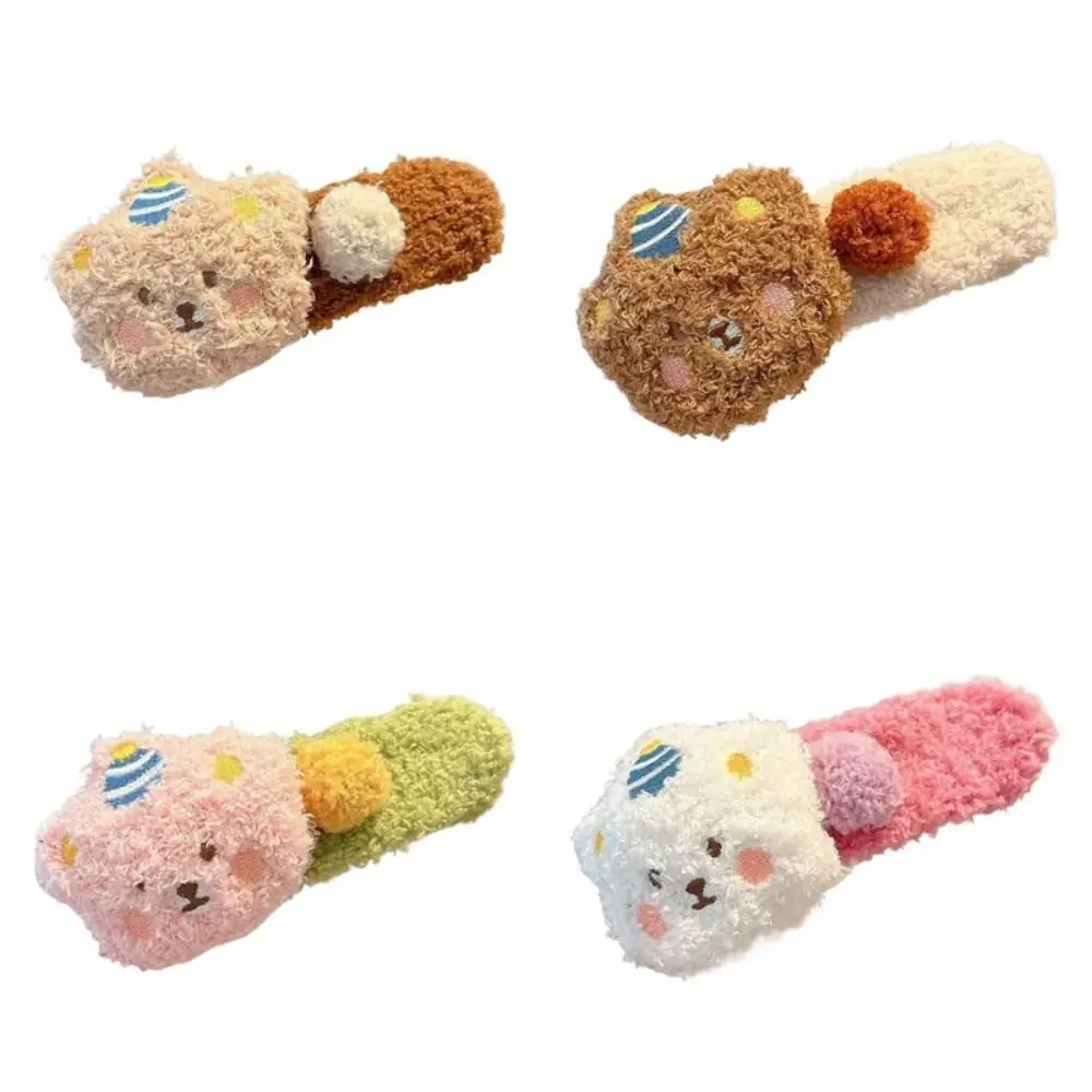 1/4 шт., красочная плюшевая заколка в виде утконоса, корейский стиль, большая мультяшная плюшевая повязка на голову, аксессуары для волос, головные уборы, плюшевая заколка для волос с медведем