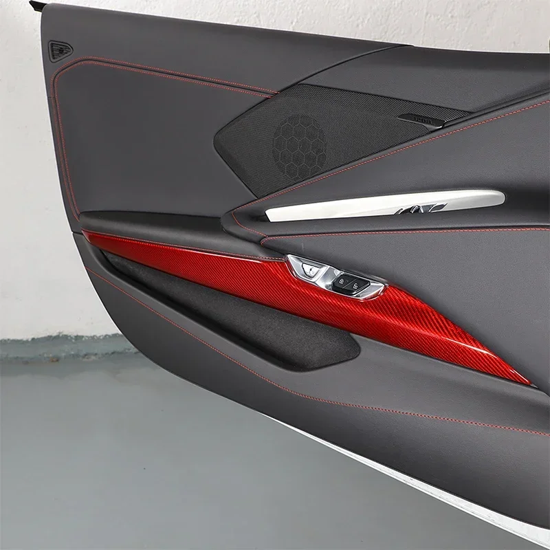 

For Chevrolet Corvette C8 Z06 2020 2021 2022 2023 2024 Real Carbon Fiber Car Inside Door Panel Cover Trim Car Accessories