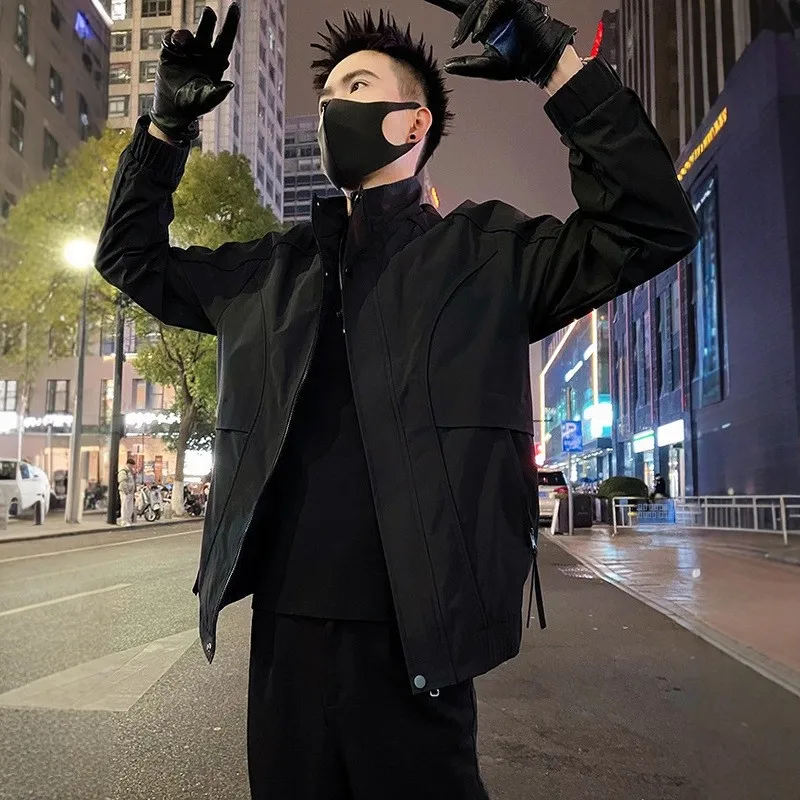 

Повседневная куртка на молнии Bla, мужская весенне-осенняя модная брендовая одежда Haome, рабочая одежда, пальто с воротником-стойкой, новый топ для отдыха, мужские...