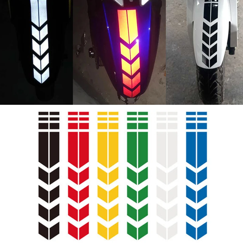 

Motorcycle Arrow Stripe Sticker Fender Paste Reflective Stickers Waterproof Oilproof Safety Warning Tape Decal Motorcycles Decor