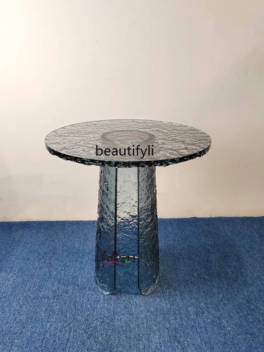 Water ripple side table simple modern living room balcony coffee table creative designer light luxury transparent side table