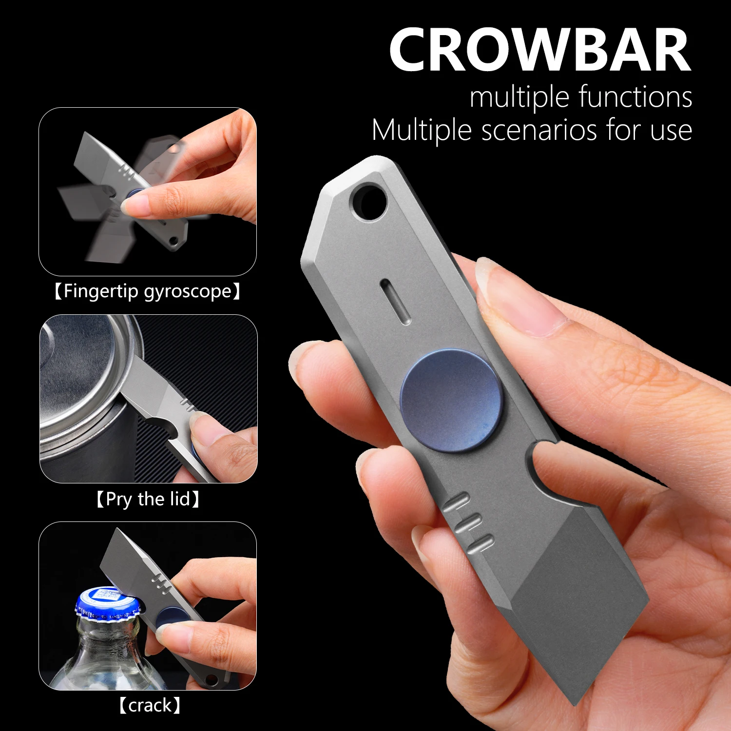 

Бар из титанового сплава, игрушка для снятия стресса на открытом воздухе, гироскоп на кончике пальца, портативная открывалка для бутылок