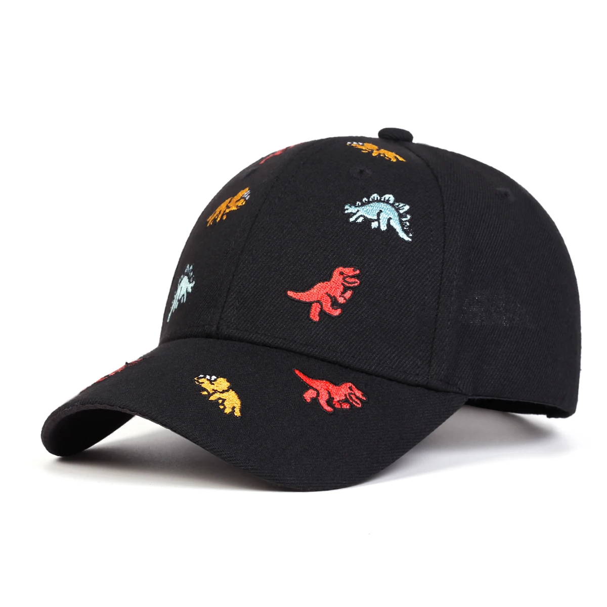 Children Colored Dinosaur Embroidery Baseball Caps Spring Autumn Outdoor Adjustable Casual Hats Boy Girl Travel Sunscreen Hat