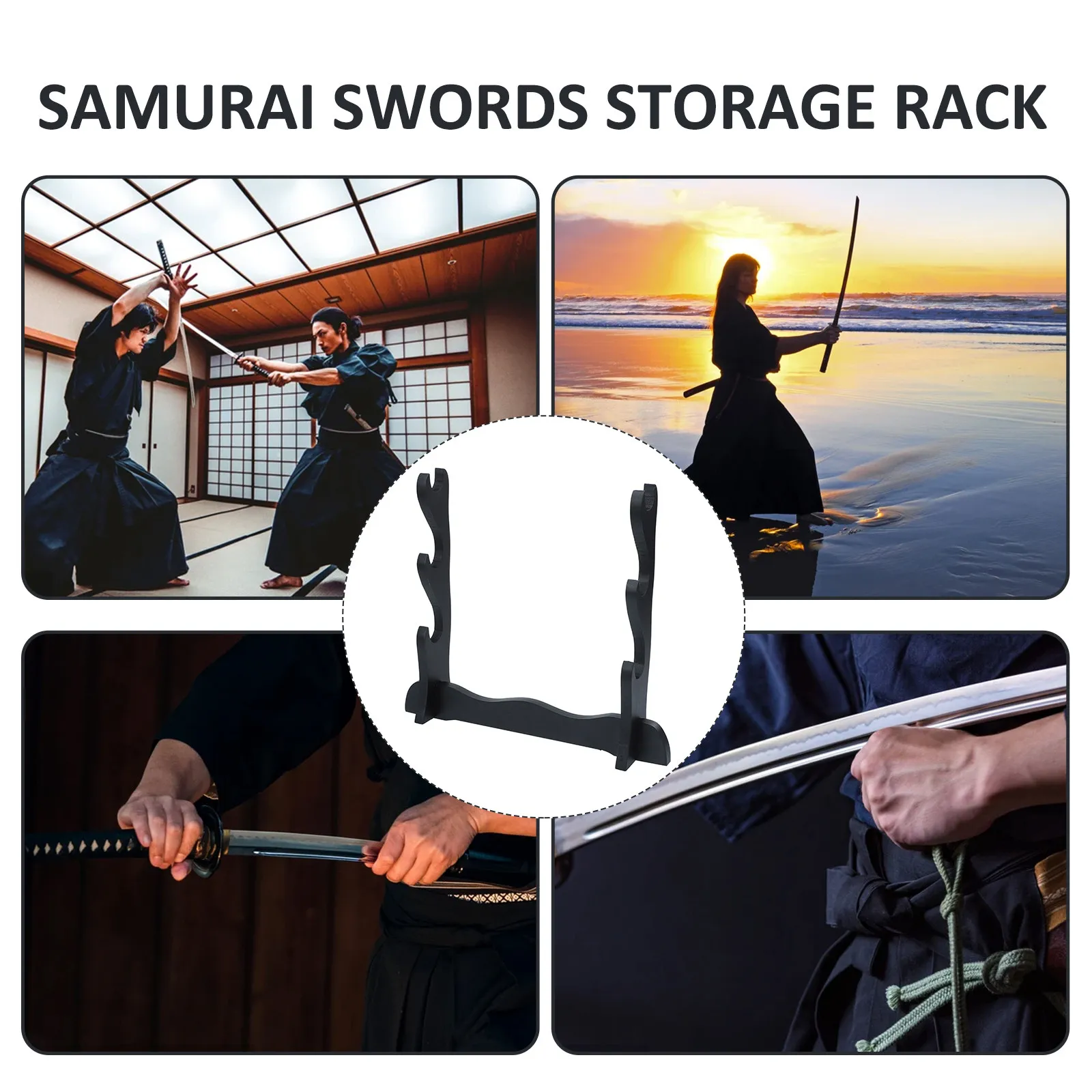 High End Wooden Swords Stand Desktop Display Rack for Flute Storage Organizer Household Holder