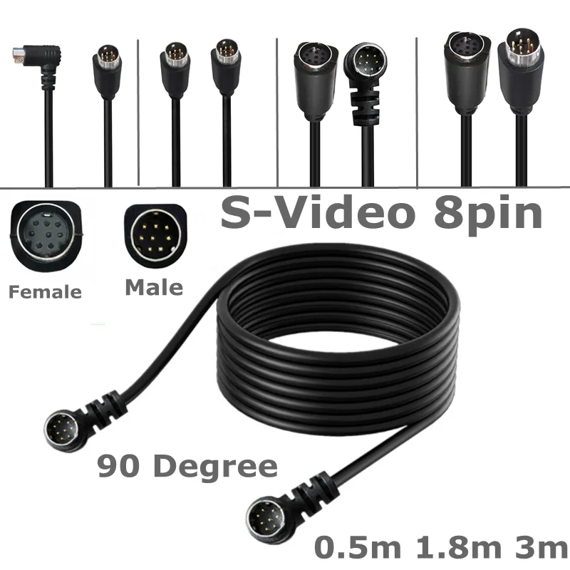 50-300 cm Mini Din 8 broches mâle à femelle mâle à mâle câble d'extension Mini Din 8 Core câble d'extension Audio/vidéo