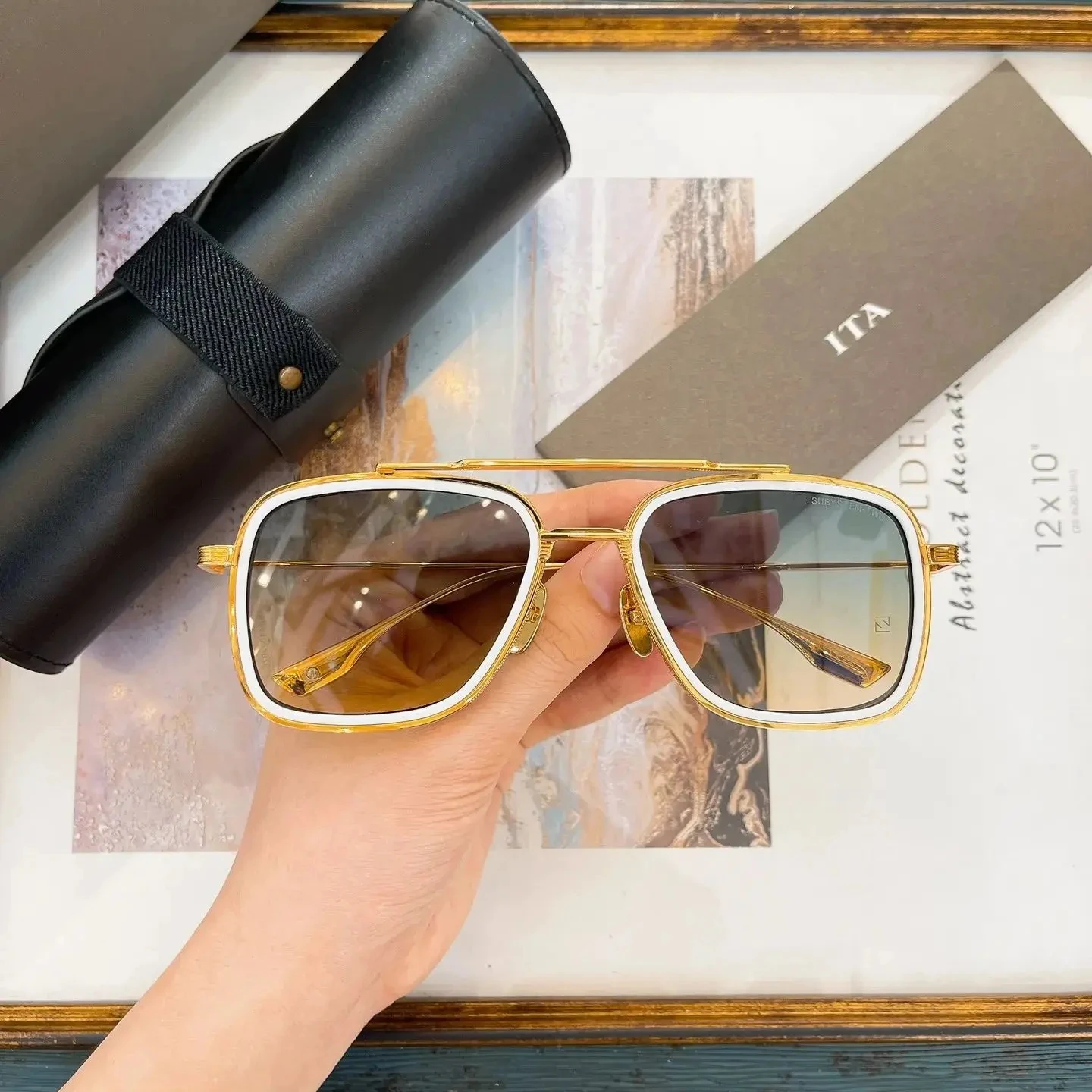 

Newest Brand Women Men Sunglasses UV400 Polarized Gradient Gold Alloy Frame For Unisex Eyeglasses ADITA SUBSYSTEM-TWO DTS142
