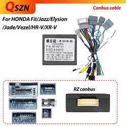 QSZN Car radio Canbus Box Decoder HD-RZ-01 For Honda Jazz Jade HRV XRV Fit Harness Wiring Cable 16PIN Wiring Harness Power Cable