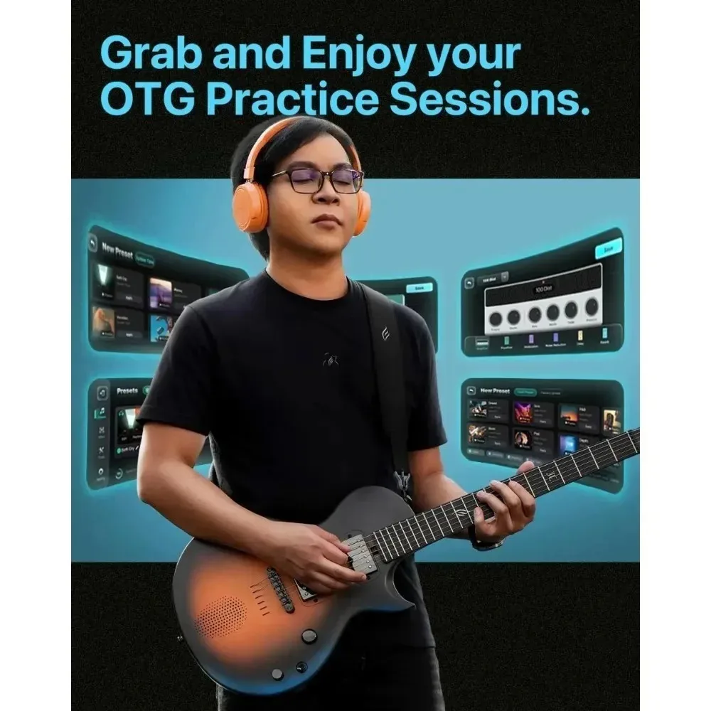 Enya Sonic JTElectric Guitar Jack Signature  Smart Electric Carbon Fiber Guitarra with 15W Wireless Speaker, All-in-One Portable