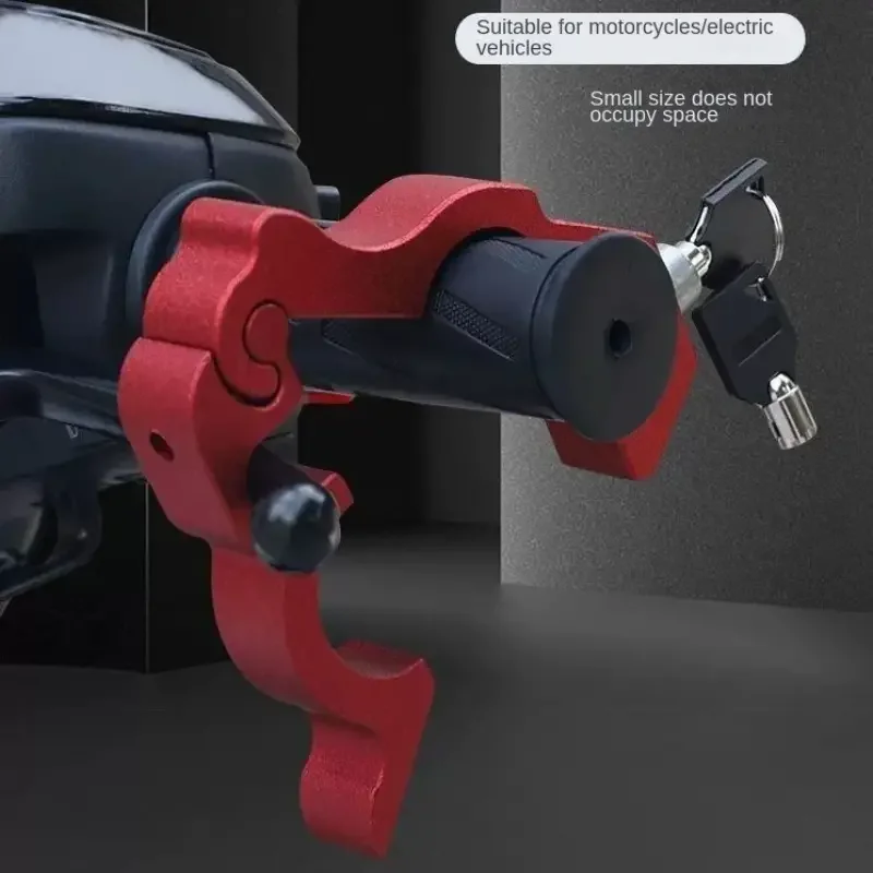 Cerradura de manillar de motocicleta, resistente a la intemperie, aleación de aluminio, bloqueo de agarre antirrobo para Scooters y ATVs