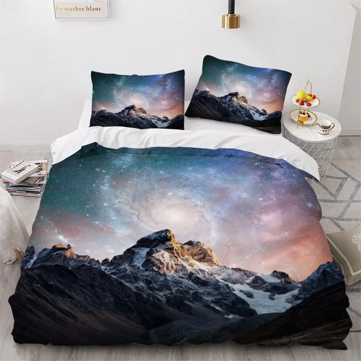 Snow Mountain Duvet Cover Natural Scenery Art Comforter Cover for Children Adults Winter Landscape Twin Queen King Bedding Sets