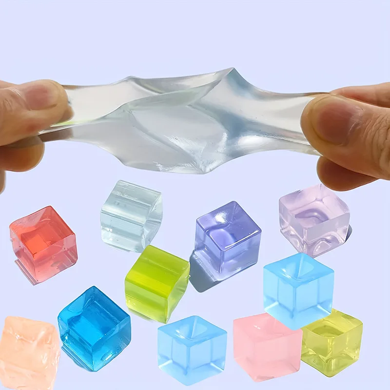 10Pcs Neue Zappeln Spielzeug Mini Quetschen Spielzeug Mini Eis Block Spielzeug Kawaii Transparent Cube Stress Relief Entspannende Stimmung Squeeze spielzeug