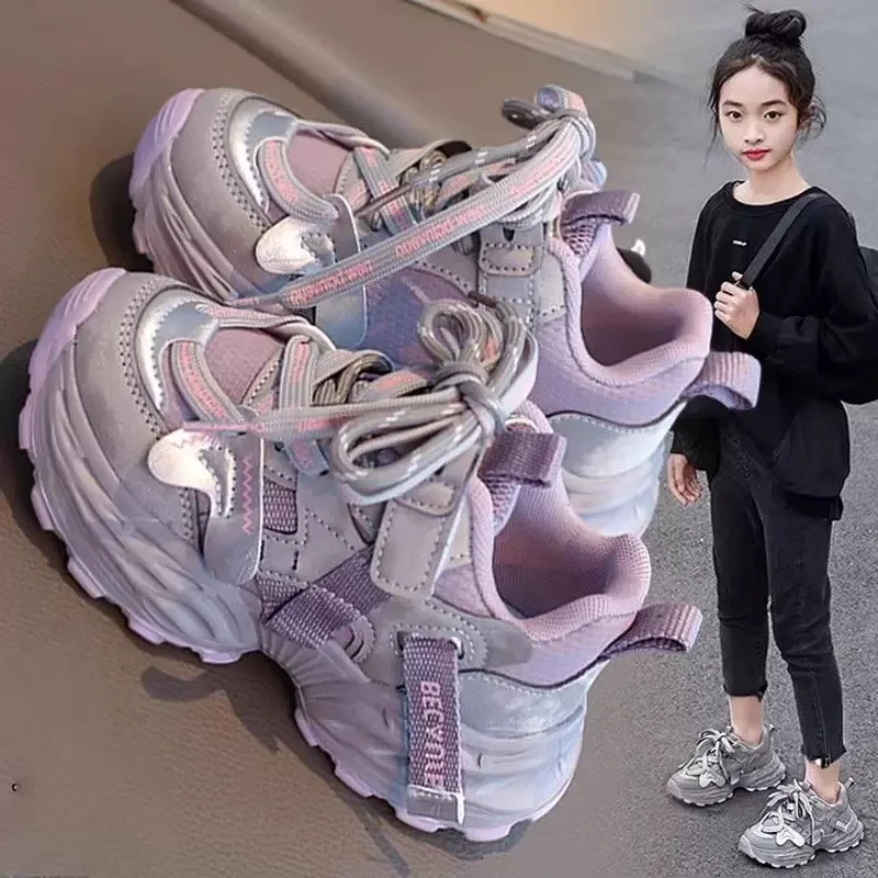 

Повседневная обувь для мальчиков, кроссовки для девочек, модные спортивные кроссовки для малышей и маленьких детей, противоскользящие, на шнуровке, классические, размеры 26-37, новый тренд, хит продаж