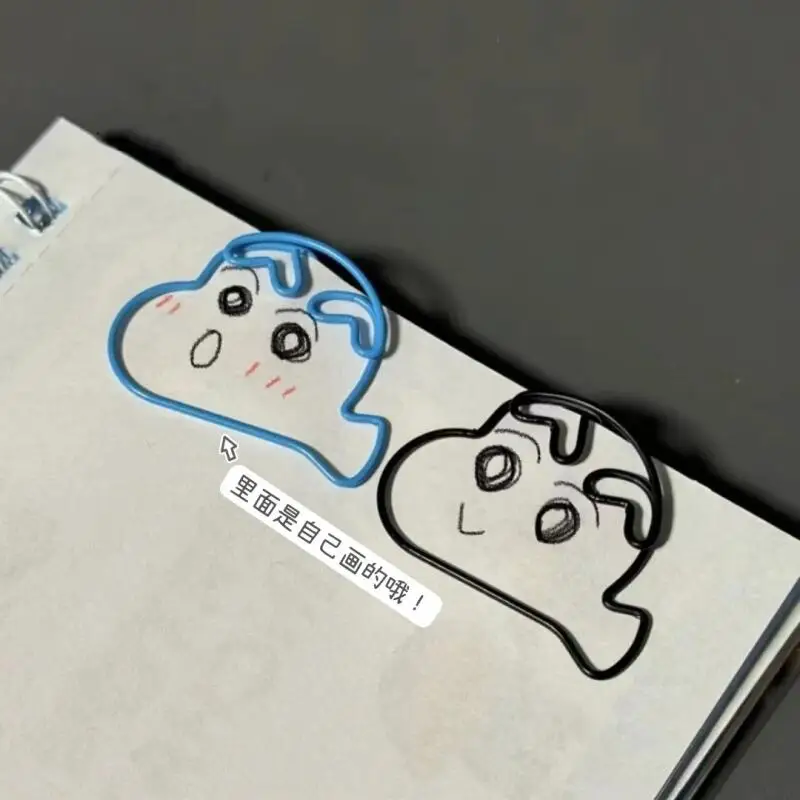 10 قطعة الكرتون أنيمي تلوين شين تشان لطيف التصميم مشبك ورق Kawaii طالب المعادن المرجعية الإبداعية المشبك الديكور هدية
