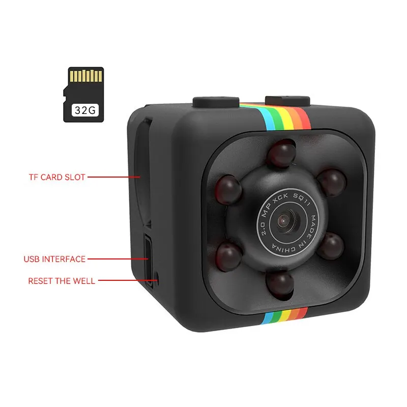 SQ11 Mini Camera Night Vision Sports Dvr Mini Camera Sports Dv Video Pocket Hd Audio Video Law Enforcement Recorder