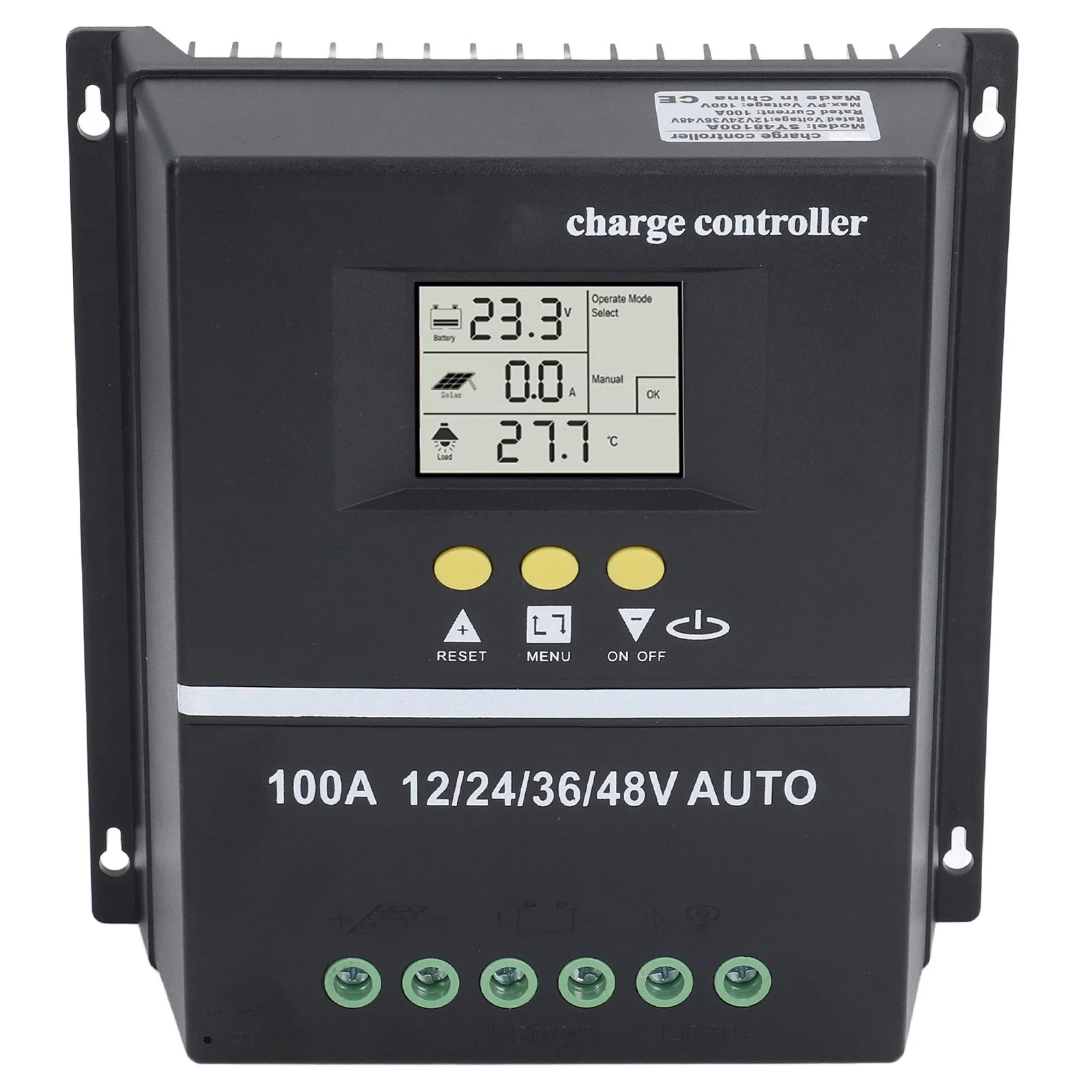 MPPT Solar  Controller Dual USB Port Backlit LCD Display Solar Panel Regulator 12V 24V 36V 48V Adaptive