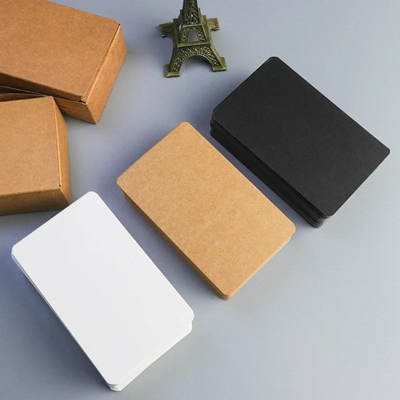 15/30/60pcs Blank Card Kraft Paper 12.6x7.6cm Retro Double Sided Word Card DIY Postcard Gift Greeting Invitation Message Card