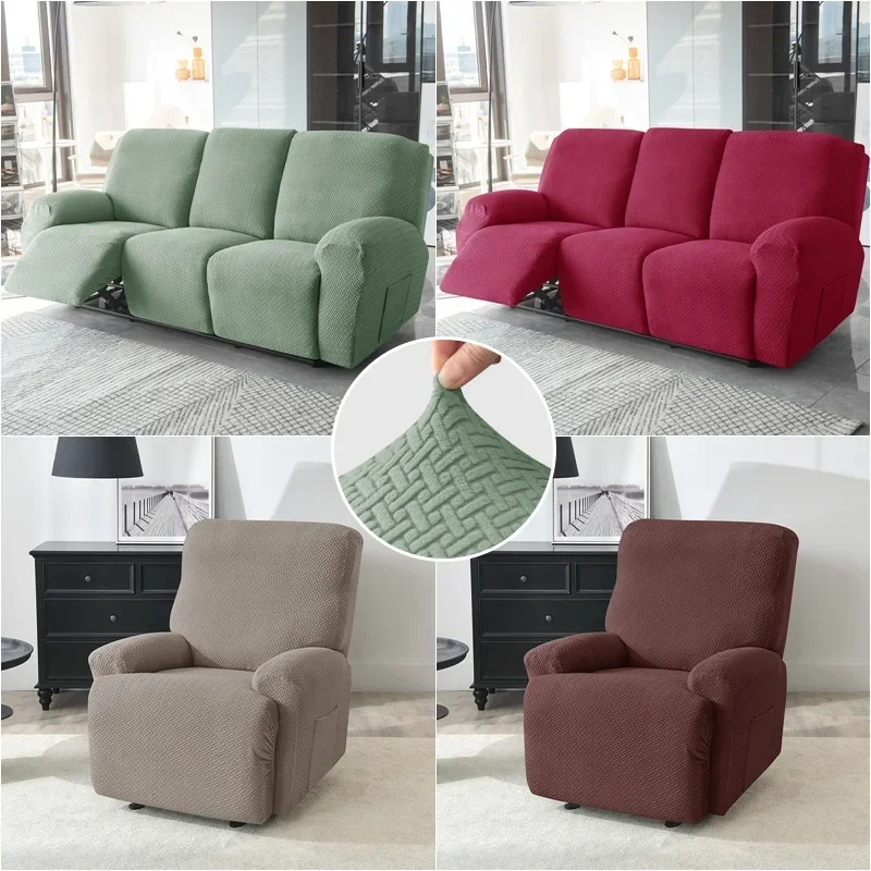 

Split Jacquard Recliner Sofa Cover Stretch Spandex Lazy Boy Armchair Covers Elastic Couch Slipcovers for Living Room 1 3 Seater