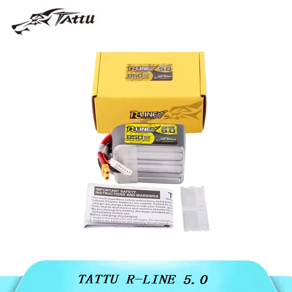 TATTU R-LINE 5.0 3S 4S 6S Lipo Battery 150C 850-1800mAh Lipo Battery with XT30/XT60 Connector for FPV Drone