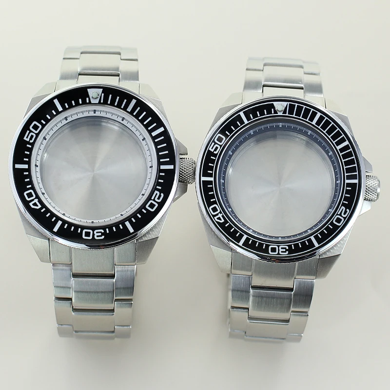 43.8 مللي متر استبدال الساعات الحالات مع الفصل الدائري الياقوت ل وزارة الدفاع الساموراي NH35 NH36 NH38 NH34 316L الصلب سوار السيراميك الحافة #1