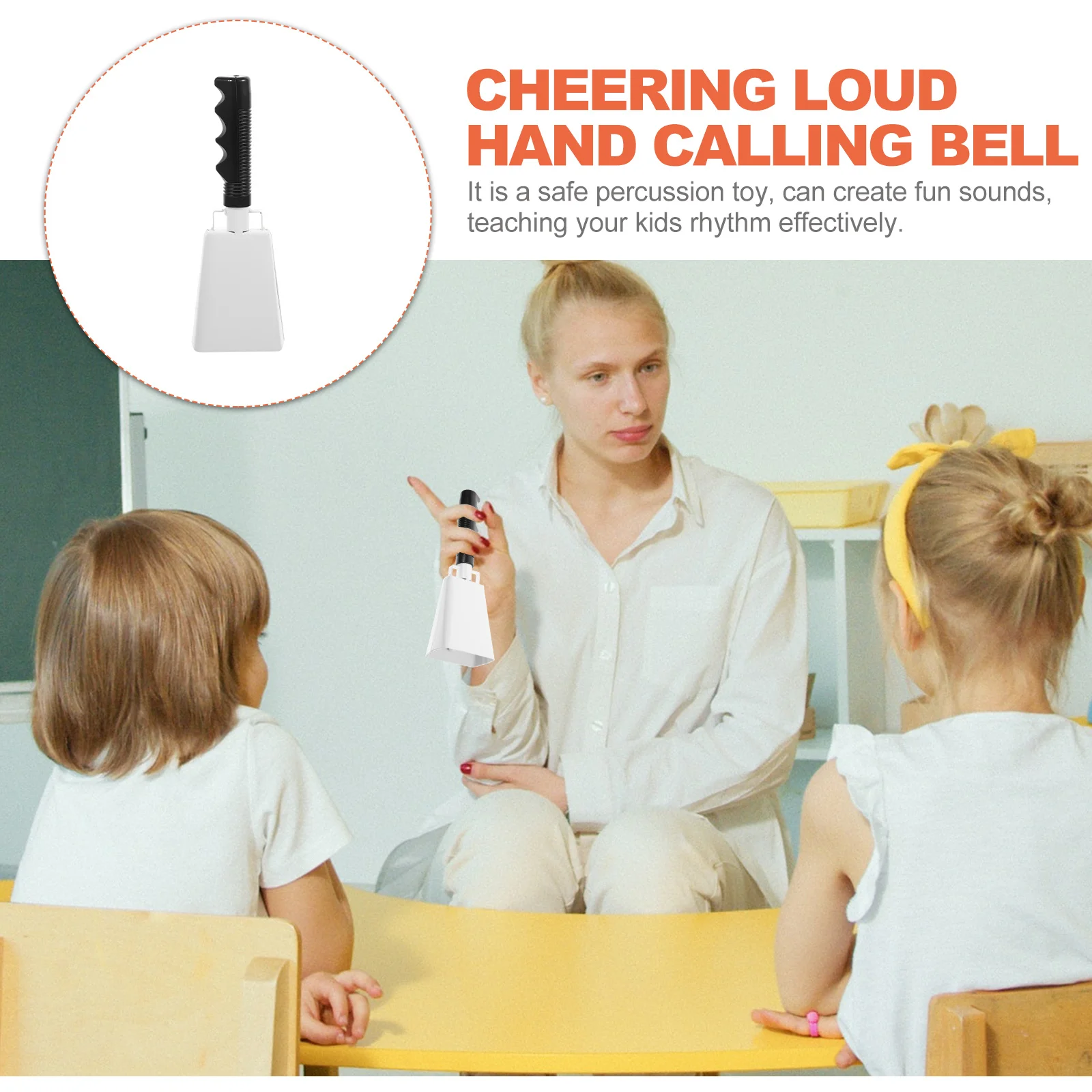 

Hand Cowbell Noise Maker Metal Durable Loud Bell with Comfortable Handle for Football Sporting Events Party Noise Makers