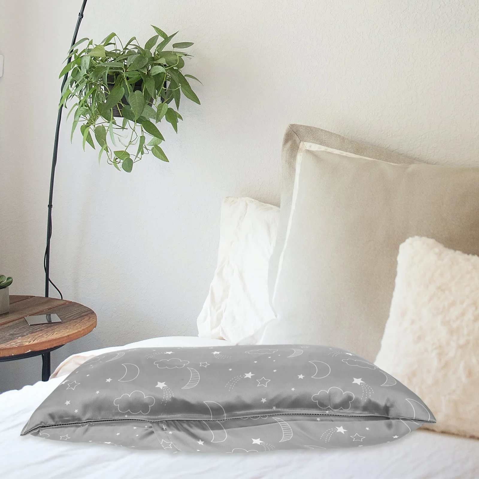 

Pillow Case Envelope Closure Cover Bedding Pillowcase Cartoon Printing Grey Decorative Kids Supplies