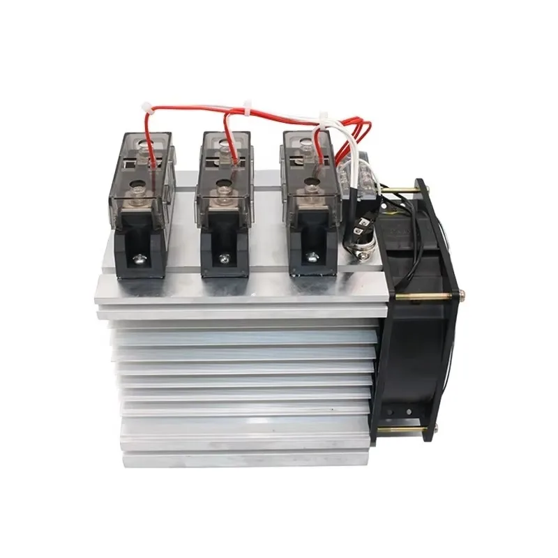 مجموعة مرحل الحالة الصلبة المصغرة 60 أمبير تيار مستمر إلى تيار متردد ثلاث مراحل تحميل اتصال عالي الطاقة محمي مع مروحة بالوعة الحرارة حماية مختومة #1