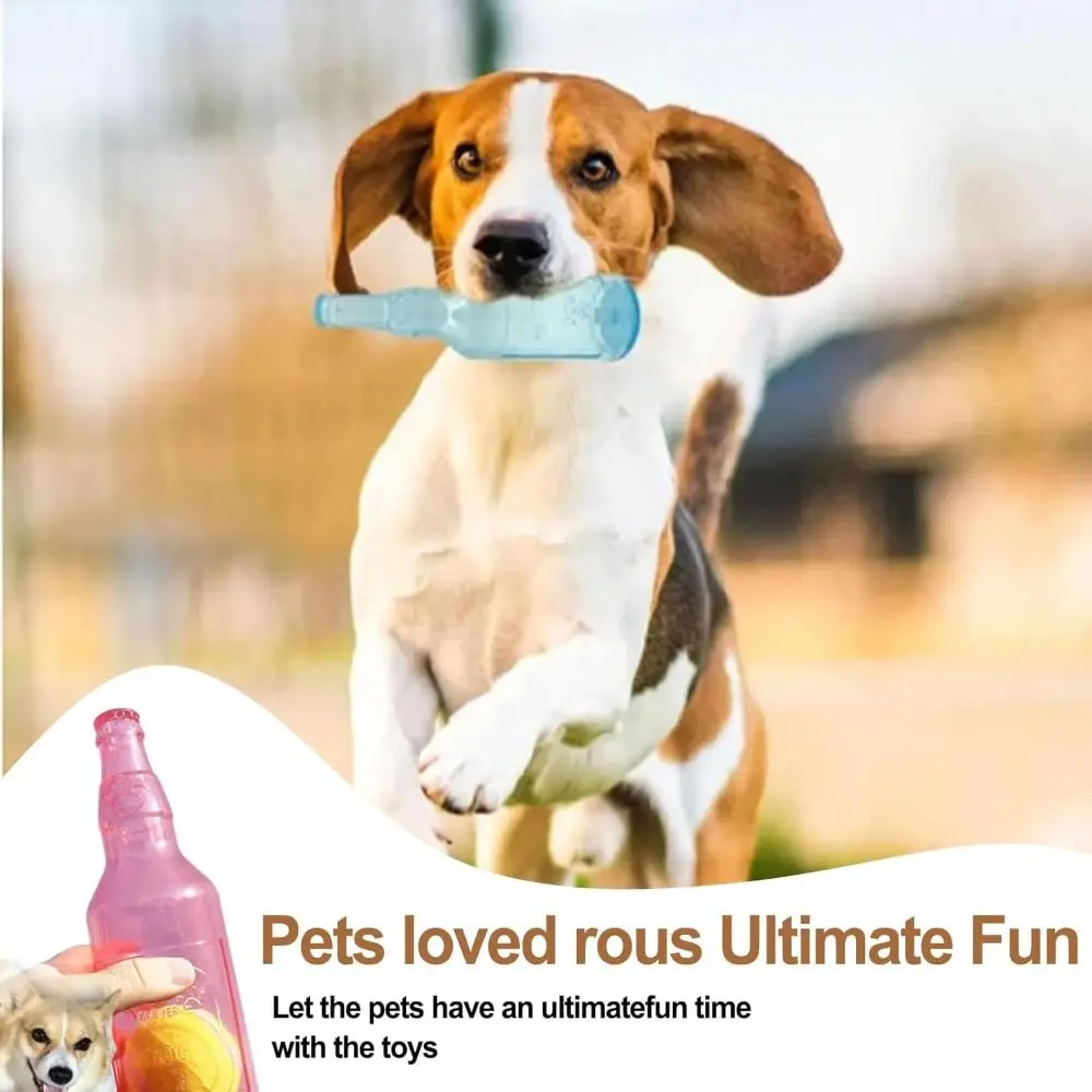 Plastic Crunchnplay Bottle Toy Water Bottle Cruncher Creative Dog Water Bottle Toy with Tennis TPR Bottle Chew Toys for Dogs