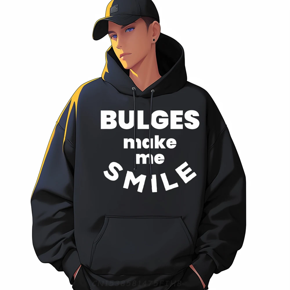 

Gift Bulges Make Me Smile - Family Long Sleeve Valentine Day Hoodies Retro O Neck Hoodies Male Hoodies