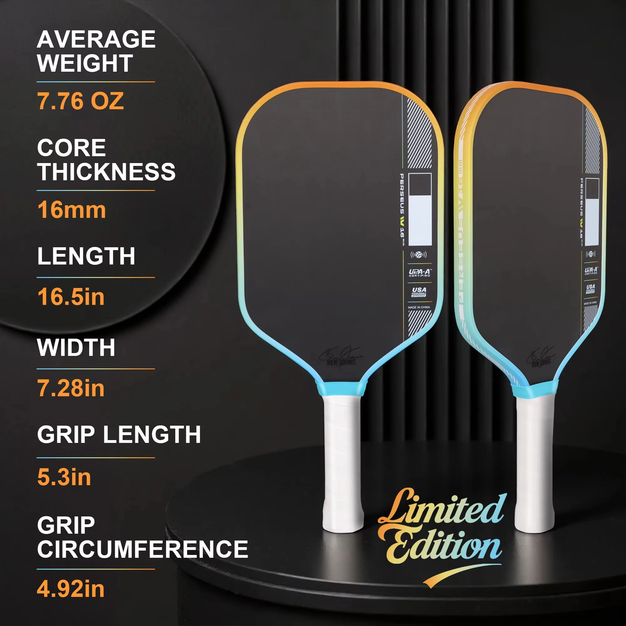 

Summer Daze (Limited Edition) OEM pickleball paddle Gen 4 TFP Foam Core T700 Carbon Fiber Pro IV Perseus Hyperion Scorpeu