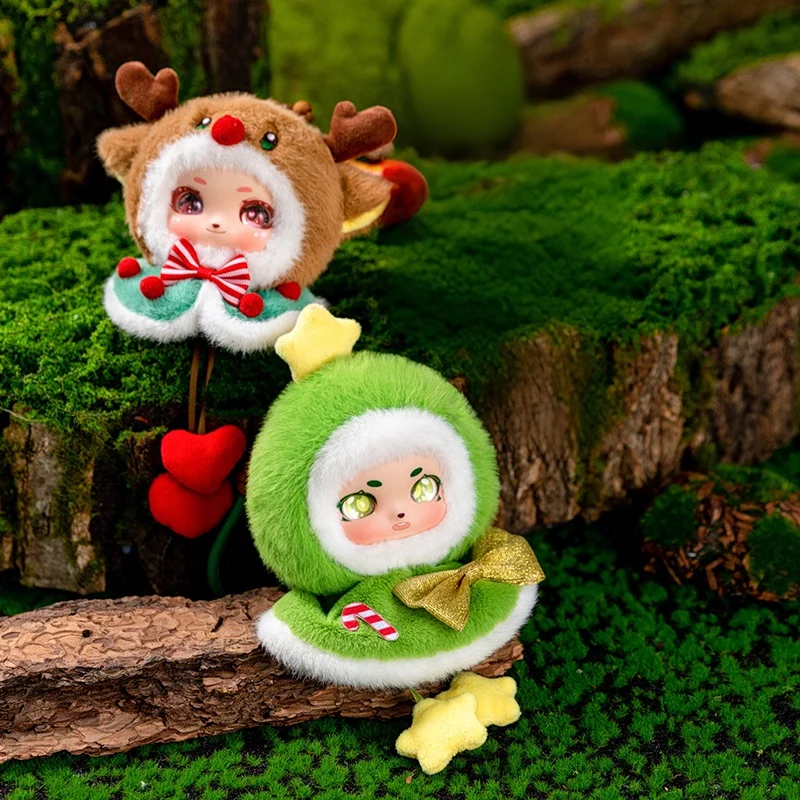 Świąteczne winylowe pluszaki choinkowe Kawaii Jeleń Wisiorek Brelok Dekoracja Świąteczna Prezent Niespodzianka Świąteczna