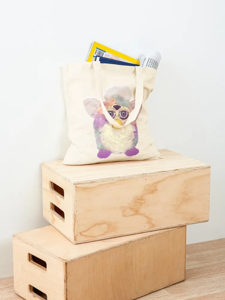 Purple furby stickers Tote Bag Reusable bags custom tote bag tote bag men's Women's handbag