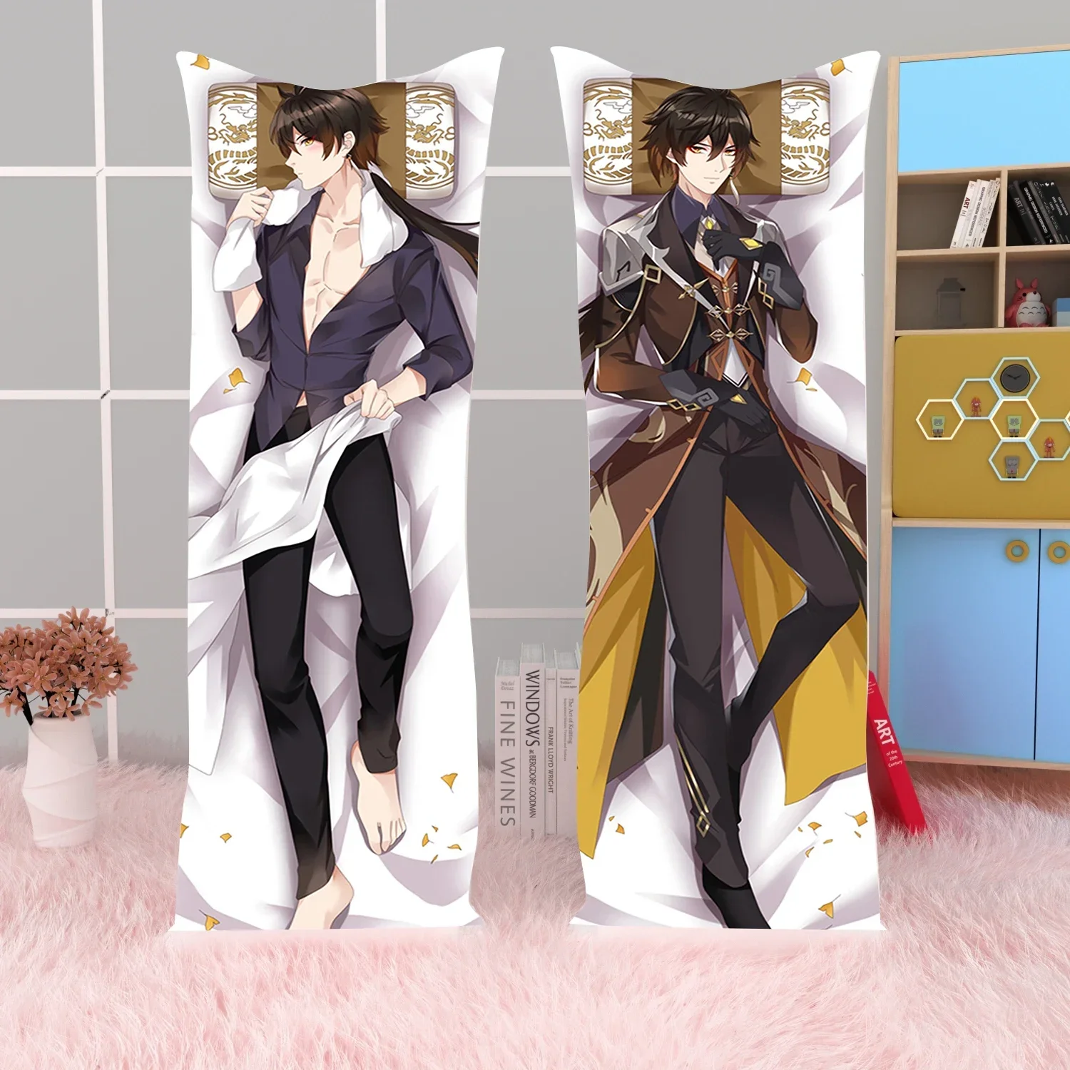 Anime Game Genshin Impact Tartaglia Zhongli Kaedehara Kazuha Dakimakura Pillowcase Throw Pillow Cover Hugging Body Pillow Case