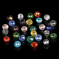 170/84PCS 4-8mm Round Glass Crystal Loose Beads Faceted Rondelle Spacer Beads Crafts Bracelet Necklace Jewelry Making for DIY