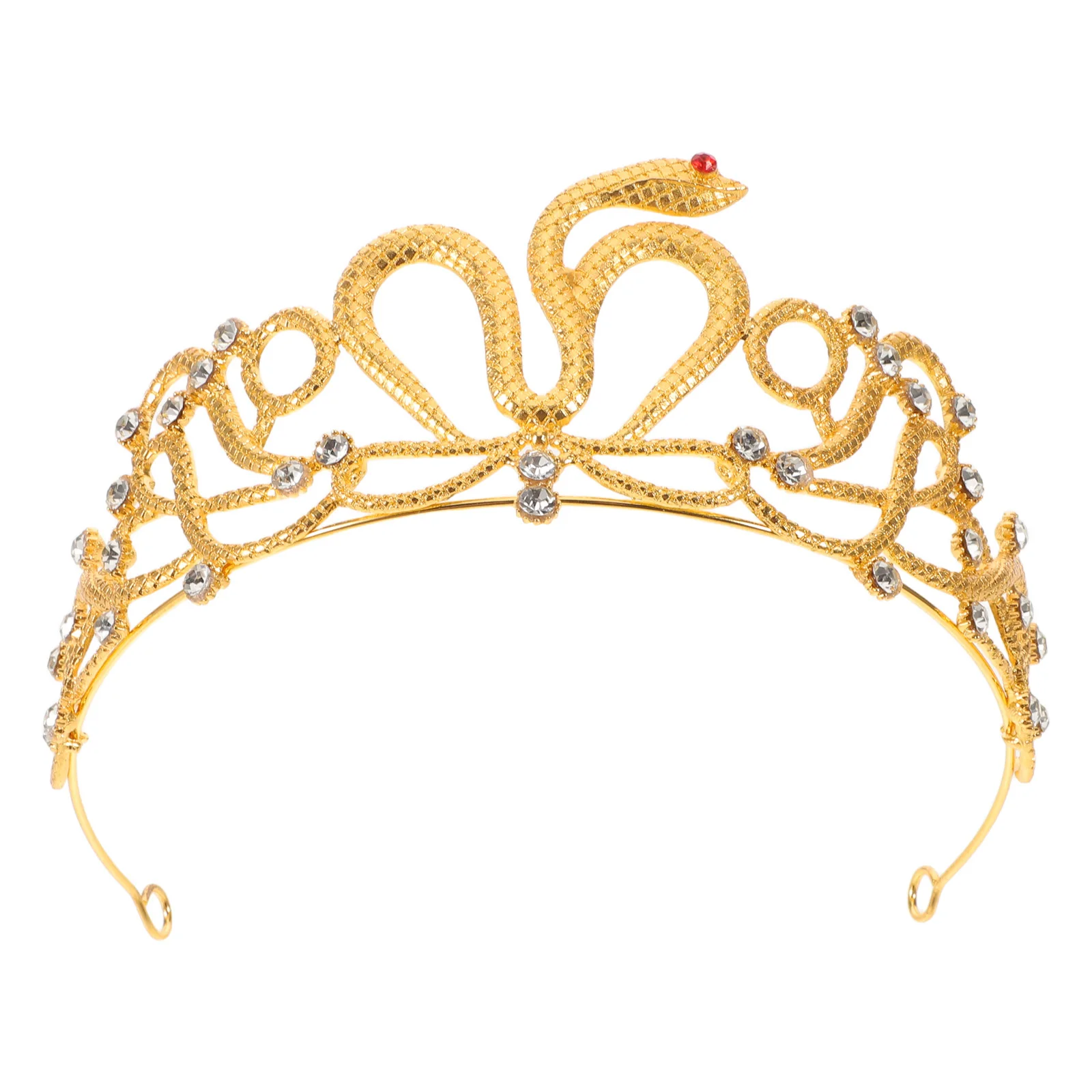 Corona de serpiente para novia, Tiara nupcial con diamantes de imitación, tocado, accesorio para el cabello egipcio, bisutería para fiesta de cumpleaños para mujer