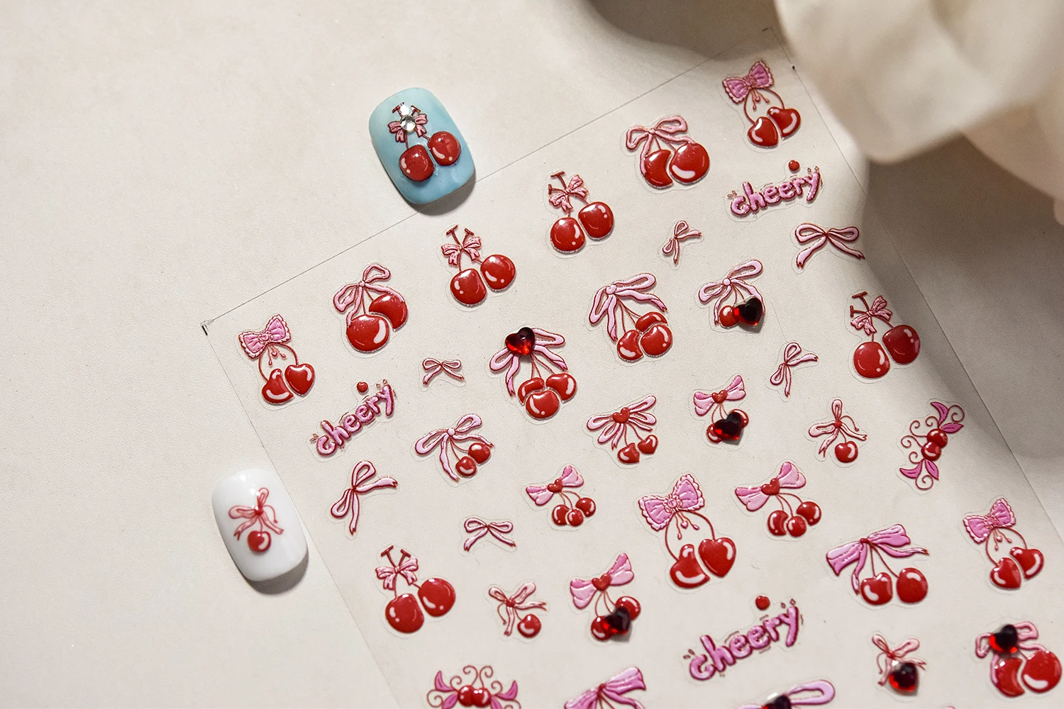 1 Uds 5D pegatina de uñas de fruta de verano decoración de animales lindos pegatina de uñas hermoso patrón de flores pegatina de uñas