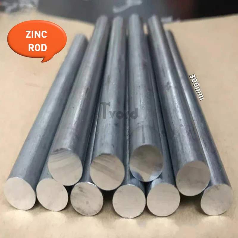 

300mm 99.9% Purity Zinc Rod Solid Round Bar Dia 10/12/15/16/18/20-35mm Anode Electroplating Marine Anticorrosive Experimental